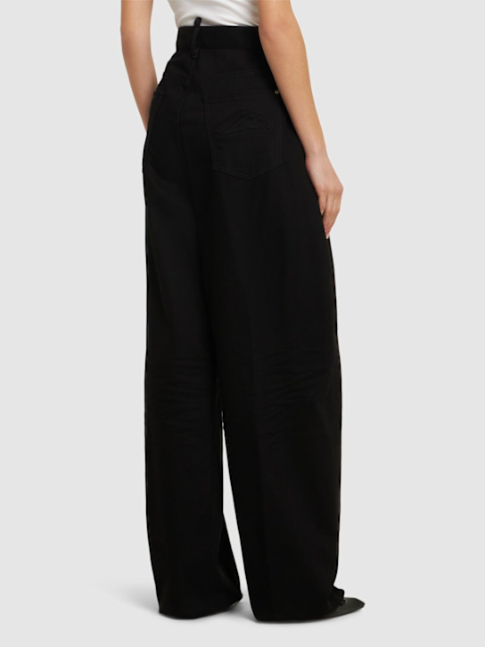 Dsquared2: Icon Amelia wide leg low rise jeans - Black - women_2 | Luisa Via Roma