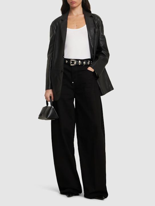 Dsquared2: Icon Amelia wide leg low rise jeans - Black - women_1 | Luisa Via Roma