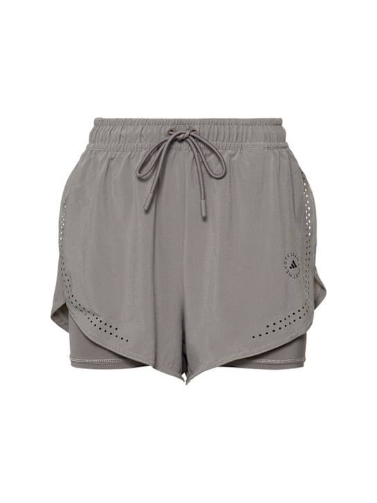 adidas By Stella McCartney: True Pace 2-in-1 hi-waist running shorts - women_0 | Luisa Via Roma
