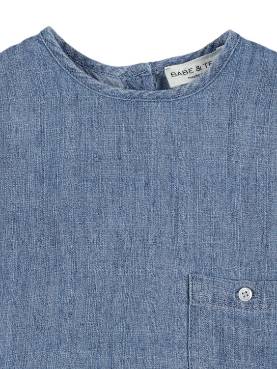 Babe & Tess: Camicia in lyocell e lino - Blu - kids-girls_1 | Luisa Via Roma