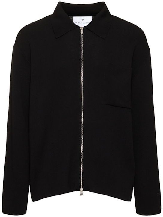 Zipped crepe overshirt - Thumbnail 1