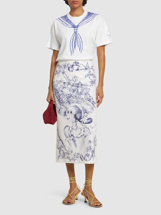 Moschino: Printed cotton jersey t-shirt - women_1 | Luisa Via Roma