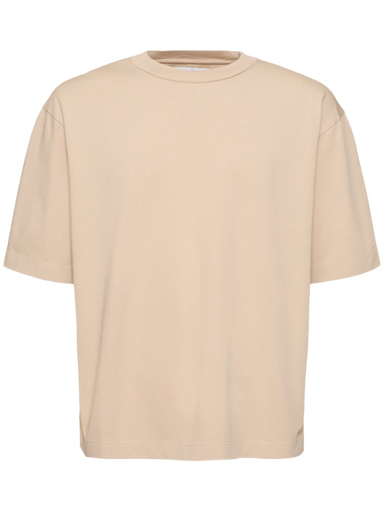 Seven Gauge: Heavy jersey short sleeve t-shirt - Beige - men_0 | Luisa Via Roma
