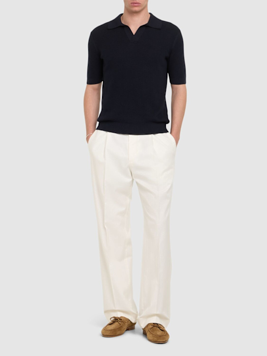 Zegna: Premium cotton stitch polo - men_1 | Luisa Via Roma