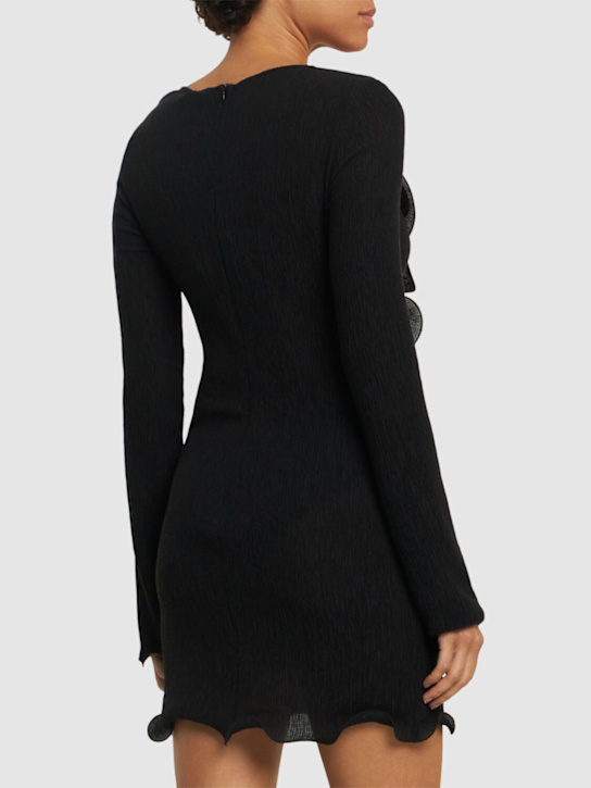 Magda Butrym: Rose detail mini dress - Black - women_2 | Luisa Via Roma