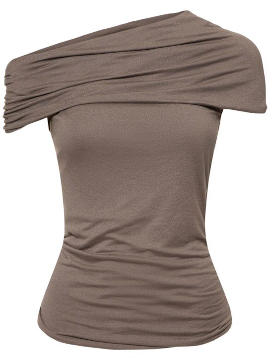 Lola draped viscose jersey top - Thumbnail 1