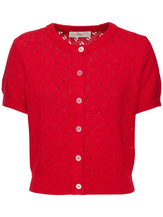 Dunst: Cardigan in cotone crochet - Rosso - women_0 | Luisa Via Roma