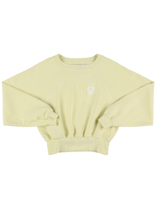 Main Story: Cotton crewneck sweatshirt - Light Yellow - kids-boys_0 | Luisa Via Roma