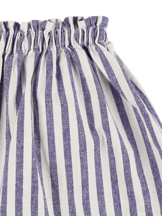 Babe & Tess: ストライプ柄 コットンブレンドスカート - ホワイト/ブルー - kids-girls_1 | Luisa Via Roma