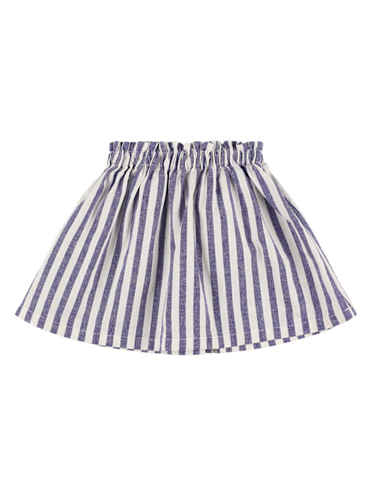 Babe & Tess: ストライプ柄 コットンブレンドスカート - ホワイト/ブルー - kids-girls_0 | Luisa Via Roma
