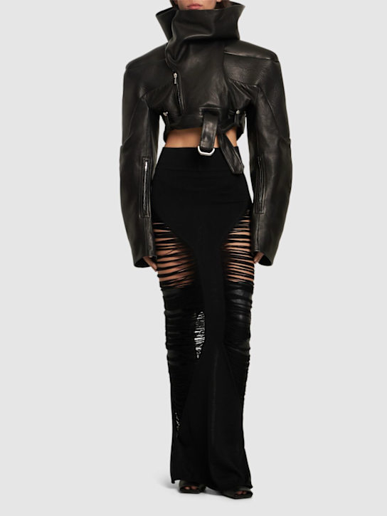 Rick Owens: Pillar wool knit long skirt - women_1 | Luisa Via Roma