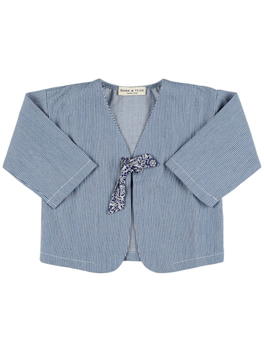 Babe & Tess: Giacca in denim di cotone - Blu - kids-girls_0 | Luisa Via Roma