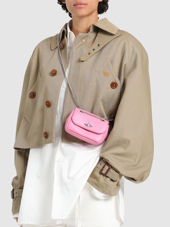 Vivienne Westwood: Small leather shoulder bag w/chain - women_1 | Luisa Via Roma