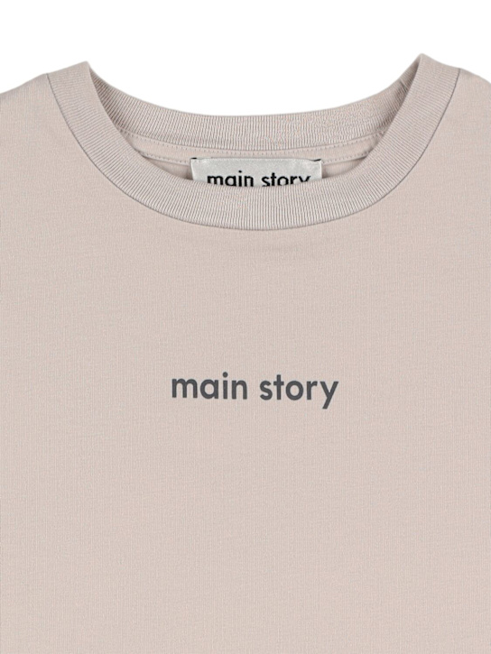 Main Story: Embroidered cotton jersey t-shirt - Beige - kids-boys_1 | Luisa Via Roma