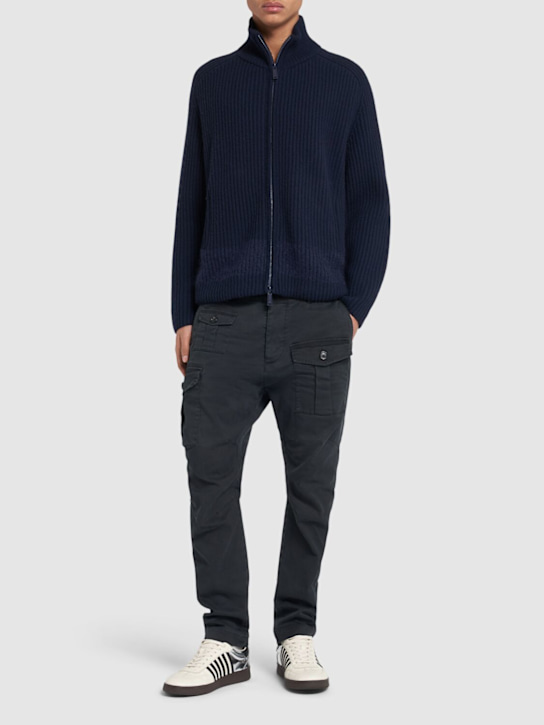 Dsquared2: Cárdigan con cremallera - Azul Marino - men_1 | Luisa Via Roma