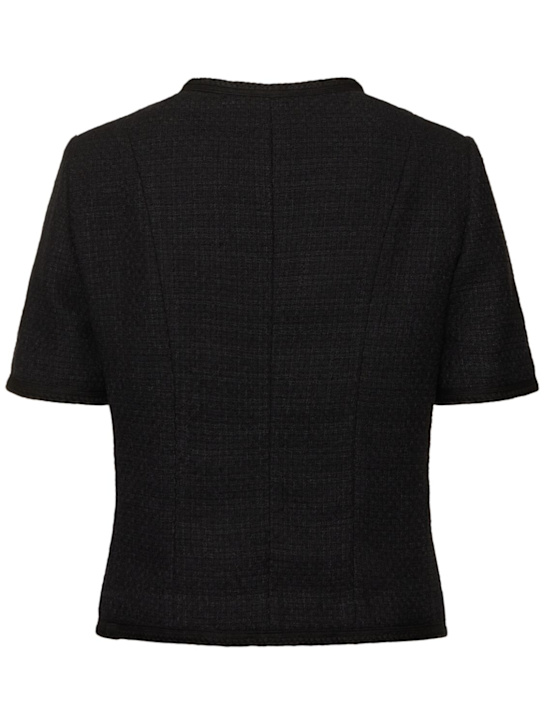 Dunst: Summer cotton blend tweed jacket - Black - women_3 | Luisa Via Roma