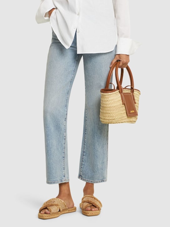 Jimmy Choo: 10mm Aciel raffia sandals - women_1 | Luisa Via Roma