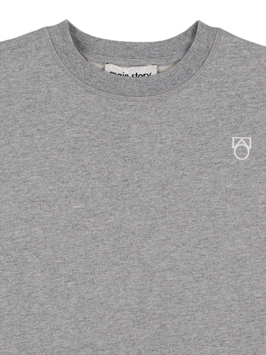 Main Story: Felpa a maniche corte in cotone ricamato - Grigio - kids-girls_1 | Luisa Via Roma