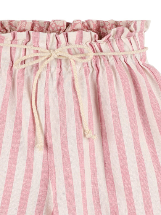Babe & Tess: コットンブレンドショートパンツ - ホワイト/ピンク - kids-girls_1 | Luisa Via Roma