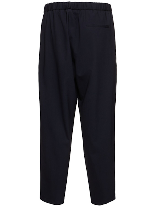 Seven Gauge: Pleated tropical wool blend pants - Blue - men_3 | Luisa Via Roma
