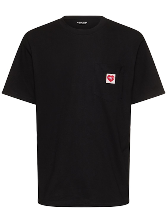 Carhartt WIP: Single jersey t-shirt - Black/Red - men_0 | Luisa Via Roma