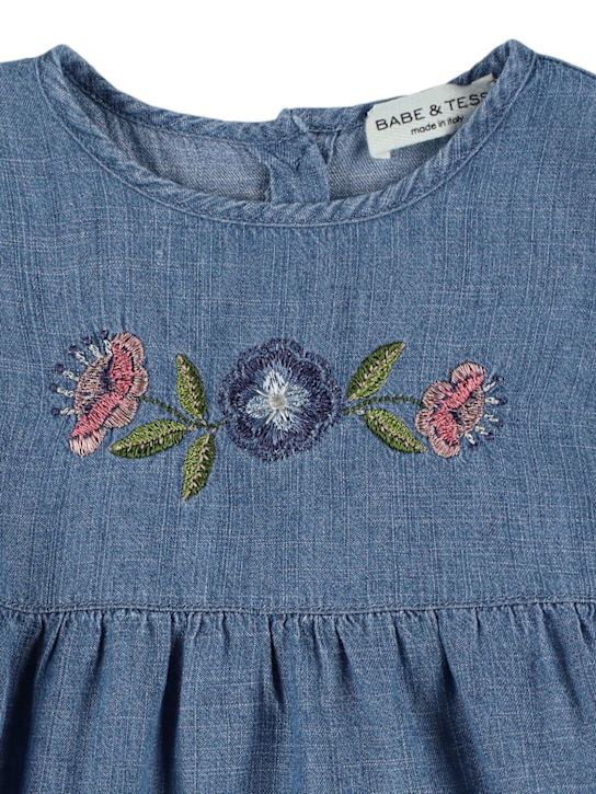 Babe & Tess: リネン＆リヨセル デニムシャツ - ブルー - kids-girls_1 | Luisa Via Roma