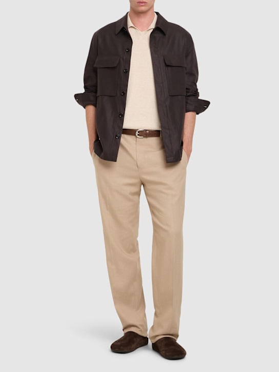 Zegna: Oasi linen pants - Light Beige - men_1 | Luisa Via Roma