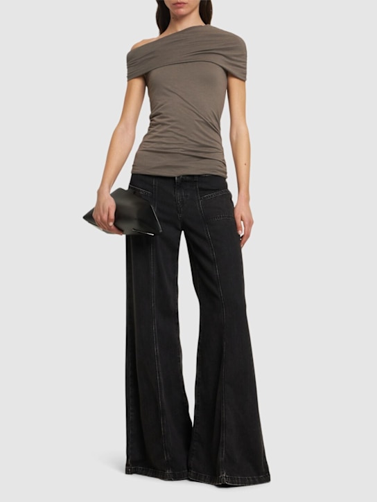 Lola draped viscose jersey top - Thumbnail 2