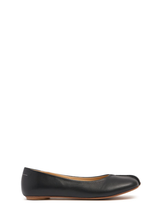 MM6 Maison Margiela: Leather ballerinas - Black - kids-girls_0 | Luisa Via Roma