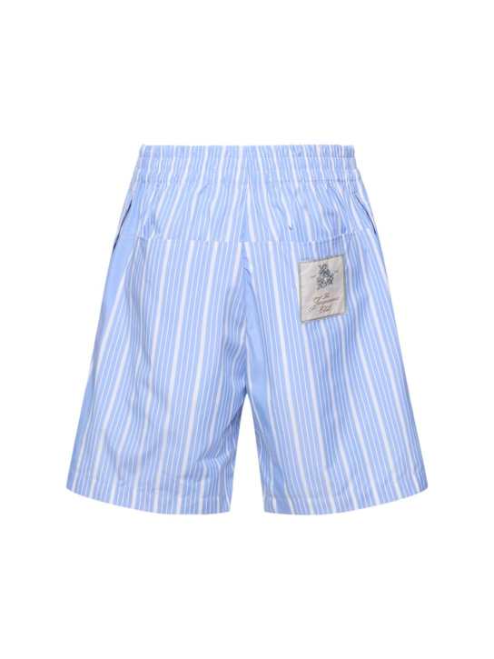 Jacquemus: Le short Aloe cotton shorts - Blue - men_1 | Luisa Via Roma