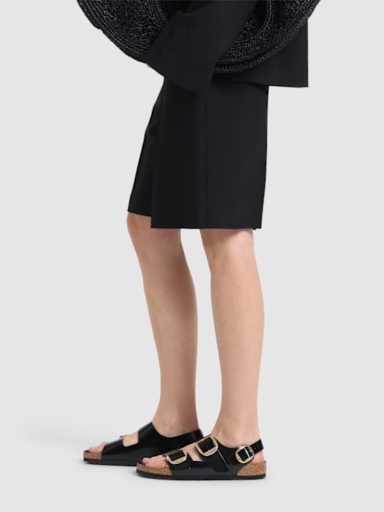 BIRKENSTOCK: Milano Big Buckle shine leather sandals - women_1 | Luisa Via Roma