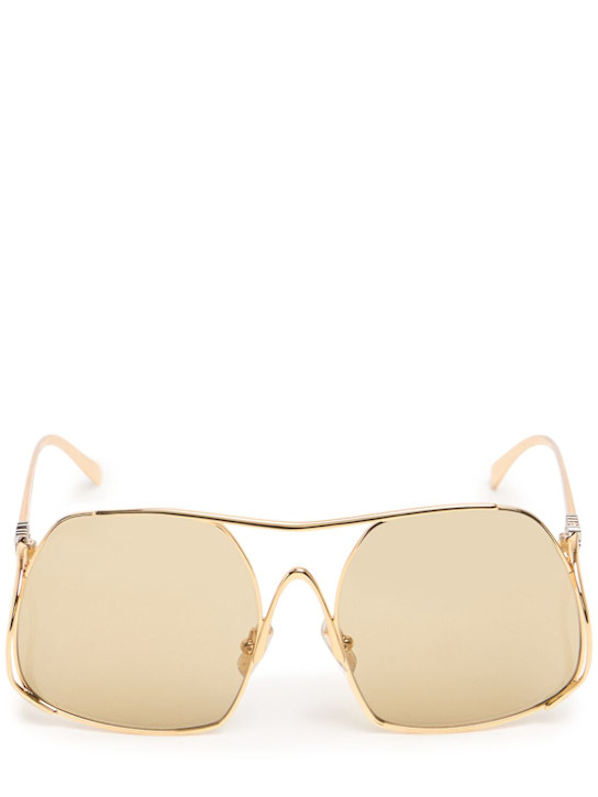 Miu Miu: Squared metal sunglasses - women_0 | Luisa Via Roma