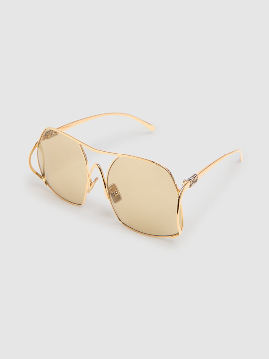 Miu Miu: Squared metal sunglasses - women_2 | Luisa Via Roma
