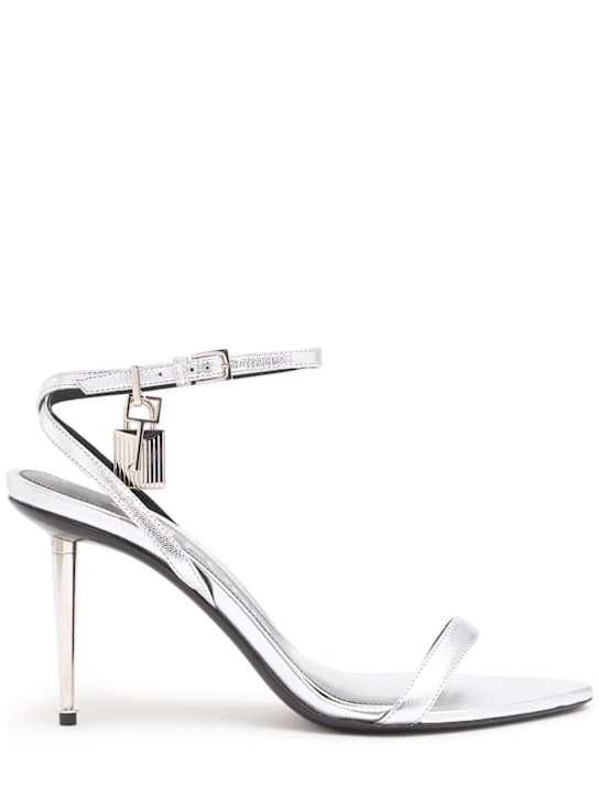 Tom Ford: 85mm Padlock metallic leather sandals - women_0 | Luisa Via Roma