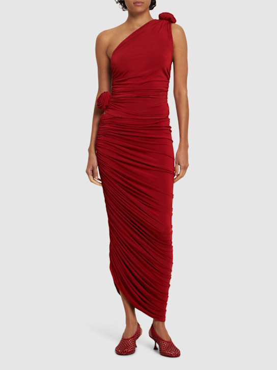 Magda Butrym: Draped viscose blend one-shoulder top - Red - women_1 | Luisa Via Roma