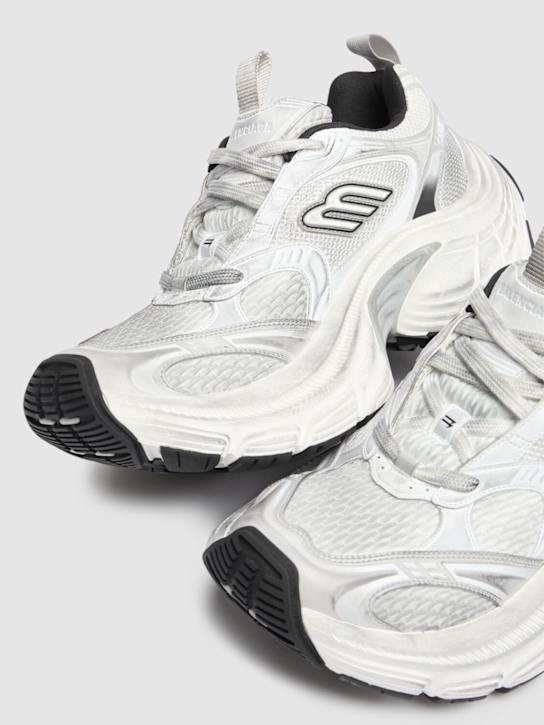 Balenciaga: 10XL mesh sneakers - White/Black - men_3 | Luisa Via Roma