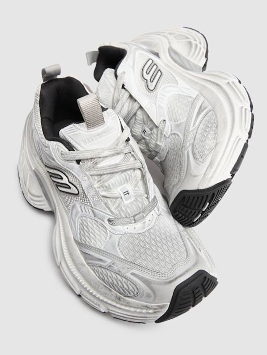 Balenciaga: 10XL mesh sneakers - White/Black - men_2 | Luisa Via Roma
