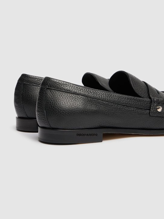 Dsquared2: Leather loafers with studs - Black - men_4 | Luisa Via Roma