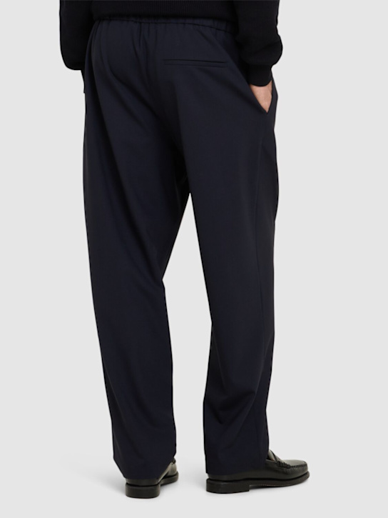 Seven Gauge: Pleated tropical wool blend pants - Blue - men_2 | Luisa Via Roma
