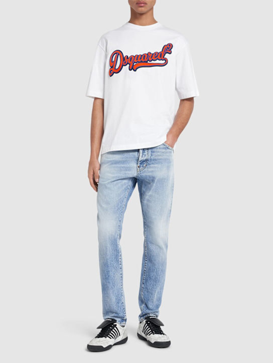 Dsquared2: Camiseta con logo - Blanco - men_1 | Luisa Via Roma