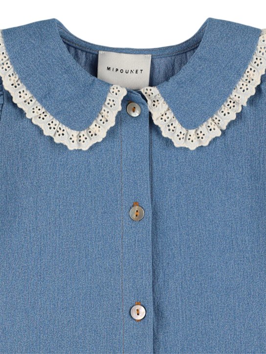 Mipounet: コットンブレンドシャンブレー シャツ - kids-girls_1 | Luisa Via Roma