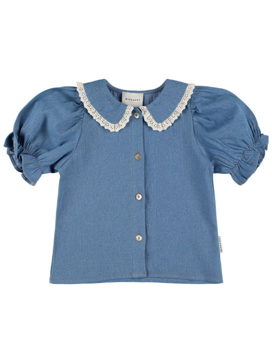 Mipounet: コットンブレンドシャンブレー シャツ - kids-girls_0 | Luisa Via Roma