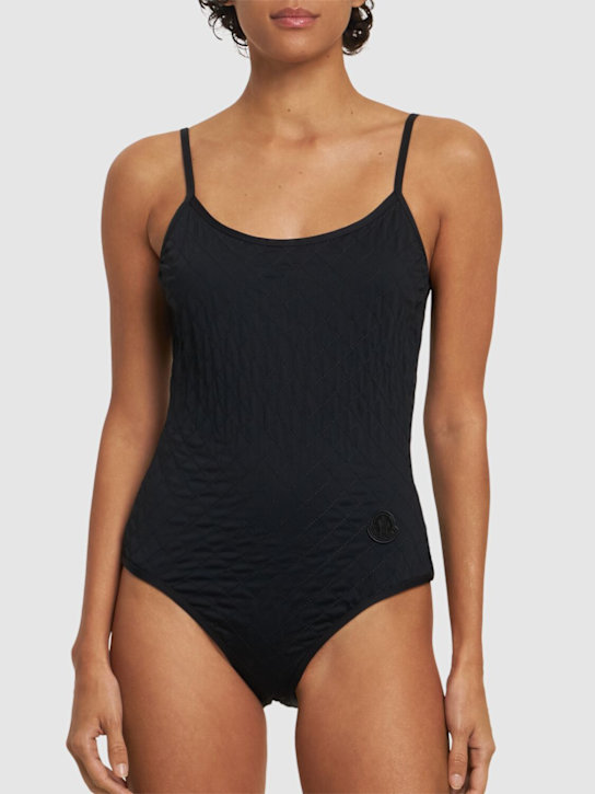 Moncler: Diamond quilted nylon swimsuit - women_1 | Luisa Via Roma