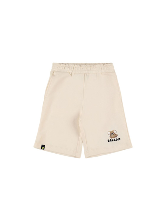 Barrow: Washed effect cotton sweat shorts - kids-boys_0 | Luisa Via Roma