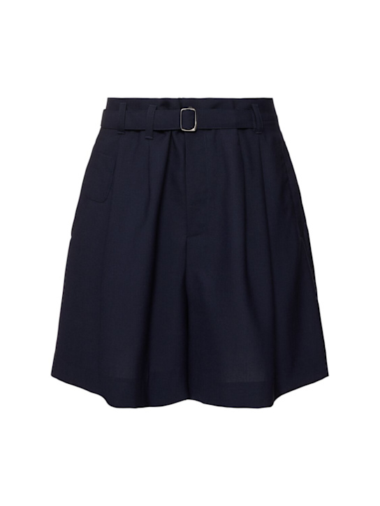 Jacquemus: Le short fernando wool shorts - Navy - men_0 | Luisa Via Roma