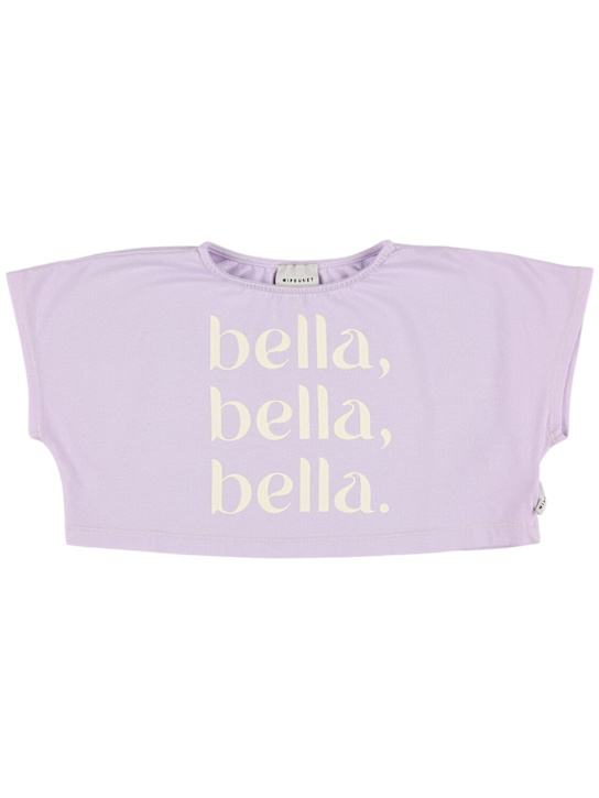 Mipounet: T-shirt in jersey di cotone con stampa - kids-girls_0 | Luisa Via Roma