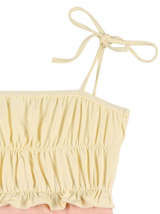Mipounet: Costume intero in lycra - Bianco/Rosa - kids-girls_1 | Luisa Via Roma