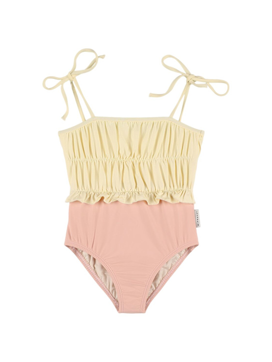 Mipounet: Costume intero in lycra - Bianco/Rosa - kids-girls_0 | Luisa Via Roma