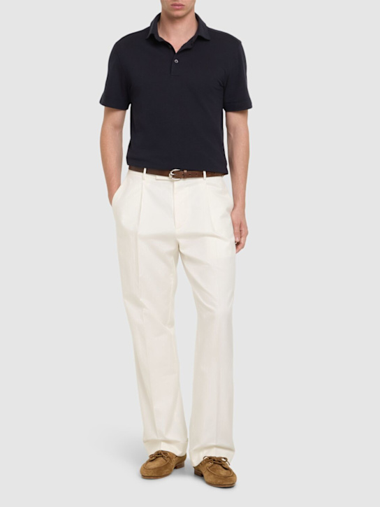 Zegna: Cotton & silk polo - men_1 | Luisa Via Roma