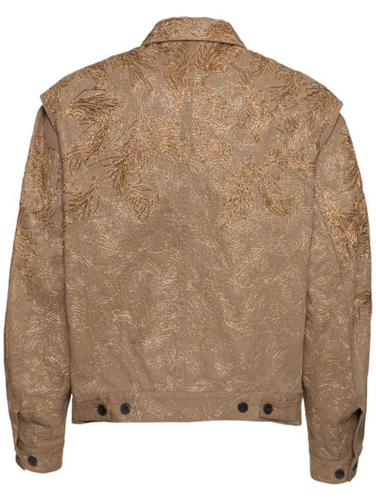 Dries Van Noten: Veper loose fit zipped jacket - Taupe - men_3 | Luisa Via Roma